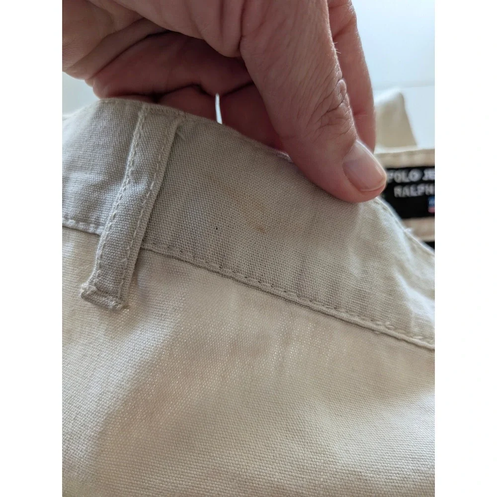 Polo Jeans Co Ralph Lauren Utility Pants Women 6 Tan Button Fly Crop Preppy